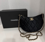 Chanel Velvet Moonbag Crossbody Bag with Box