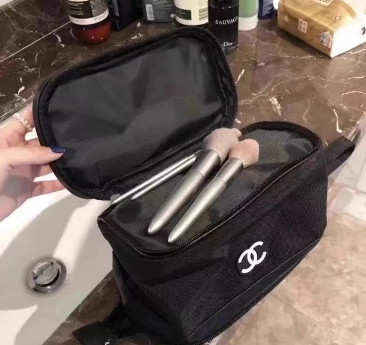 Chanel Beaute Cosmetic Makeup Bag