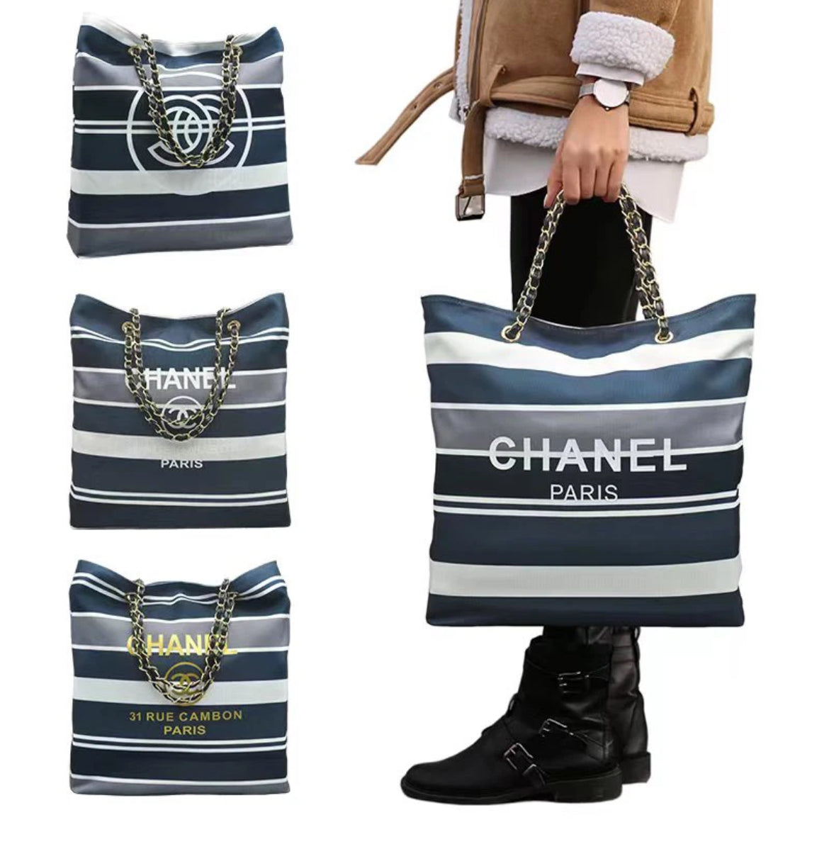 GWP Chanel VIP Gift Canvas Tote Bag 3 Styles