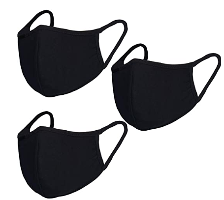 3- PACK Black Protective Face Masks - $15