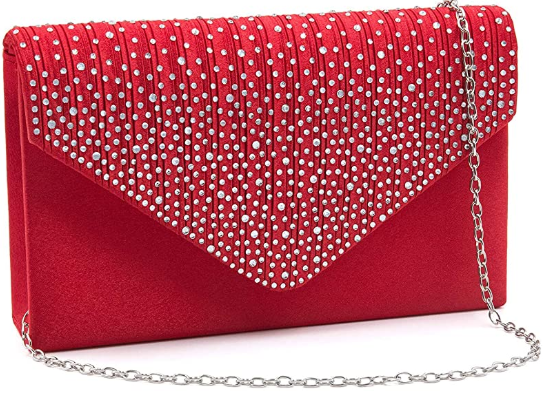 Rhinestone Envelope Clutch Handbag