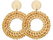 Boho Wicker Circle Earrings