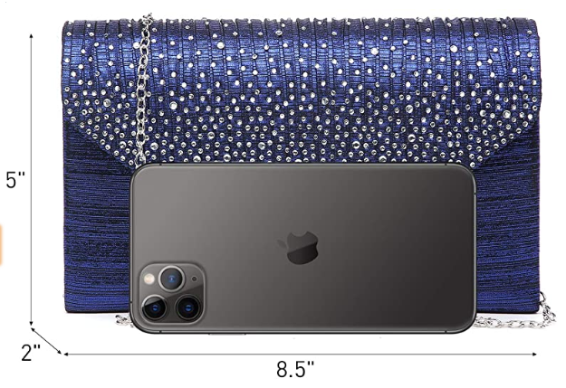 Rhinestone Envelope Clutch Handbag