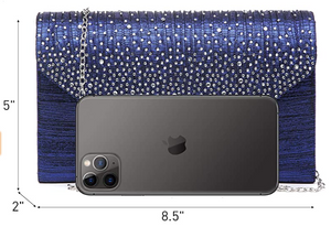 Rhinestone Envelope Clutch Handbag