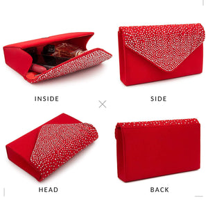 Rhinestone Envelope Clutch Handbag